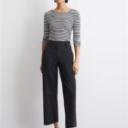 Marc O Polo Wide Trousers In Interlock Jersey - Navy