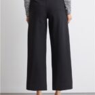 Marc O Polo Wide Trousers In Interlock Jersey - Navy