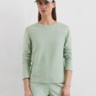 Marc O' Polo Knitted sweater slim made from soft organic cotton - Dusty Mint