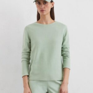 Marc O' Polo Knitted sweater slim made from soft organic cotton - Dusty Mint