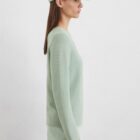 Marc O' Polo Knitted sweater slim made from soft organic cotton - Dusty Mint