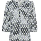 Olsen Hannah Women's Viscose Blouse With Elastane And Geometric Print - Marina City