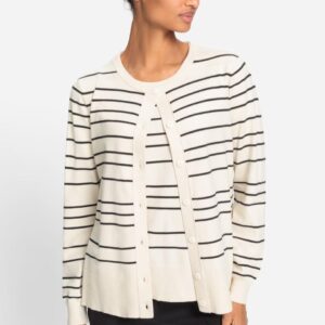 Olsen Henny Striped Women's Cardigan - Urban Lights