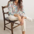 Seasalt Larissa Shirt in GOTS-Certified Organic Cotton - Painters Garden Chalk