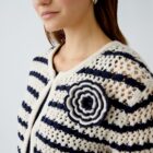 Oui Cardigan - white blue