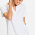Olsen Hannah V Neck White Blouse