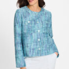 Olsen Aqua Mint Jacket With Breast Pockets