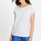 Olsen Cosima White Shirt with flower embroidery