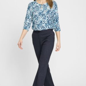 Olsen Elegant Navy Blue Mona Bootcut Trousers for Women – Neo Comfort