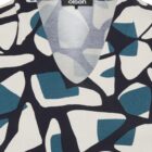 Hannah Navy Patterned V-Neck Blouse for Women