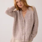 Summum Woman Oversized Cardigan With Fancy Buttons