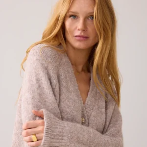 Summum Woman Oversized Cardigan With Fancy Buttons