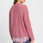Olsen Pink Henny Women's Loop Yarn Cardigan