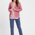 Olsen Pink Henny Women's Loop Yarn Cardigan