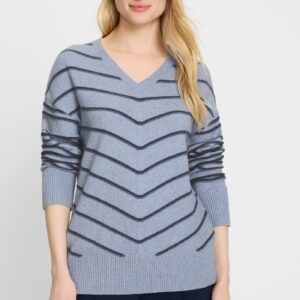 Olsen Cora Women's Blue Striped Sweater