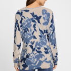 Olsen Beige And Blue Floral Women's Henny Sweater