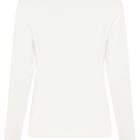 Olsen Edda Women's White Cotton Ribbed V-Neck Blouse