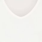 Olsen Edda Women's White Cotton Ribbed V-Neck Blouse