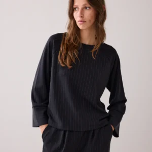 Summum Woman Soft Scuba Pinstripe Top
