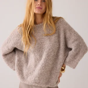 Summum Woman Bouclé Jumper In Alpaca Blend