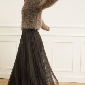Oui Pleated Skirt - Espresso