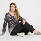 Olsen Henny Sweater With Leopard Pattern