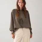 Summum Woman Shiny Top With Bow Fastening