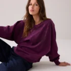 Summum Woman Oversized Hand-Embroidered Jumper