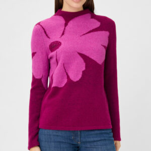 Olsen Sweater With Large Flower Motif
