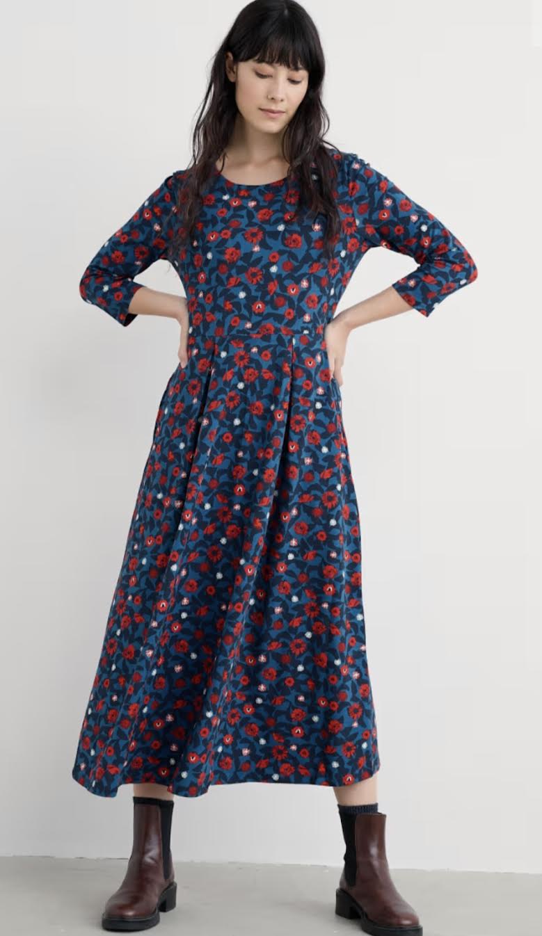 Seasalt Veronica Midi Dress in GOTS-Certified Organic Cotton Jersey