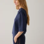 Summum Pinstripe Polo Shirt In Soft Scuba Fabric