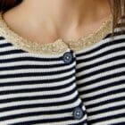 Oui Pullover - Navy / White - 96616 - 0571