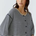 Oui Pullover - Navy / White - 96616 - 0571