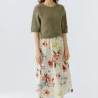 Oui Skirt - White / Red  97098 - 0103