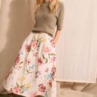 Oui Skirt - White / Red  97098 - 0103