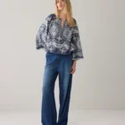 Summum Woman Chambray Top With Embroidery