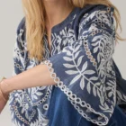 Summum Woman Chambray Top With Embroidery