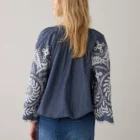 Summum Woman Chambray Top With Embroidery