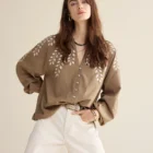 Summum Woman Blouse In Linen-Look Cotton