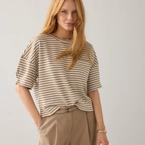 Summum Woman Striped Scuba Top