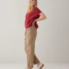 Summum Woman Loose Tapered Trousers With Drawstring Fastening