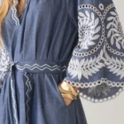 Summum Woman Chambray dress with embroidery