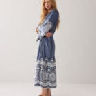 Summum Woman Chambray dress with embroidery