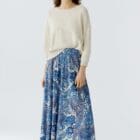 Oui Skirt - Off White Blue 96390 - 0115