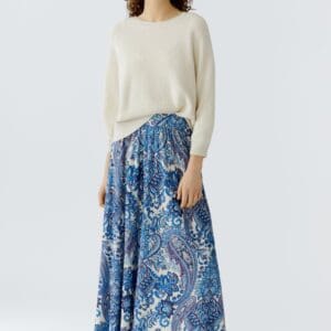 Oui Skirt - Off White Blue 96390 - 0115