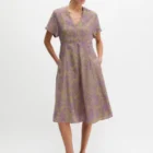 Marc O Polo Crinkle Dress Shaped Made From A Printed Viscose Blend