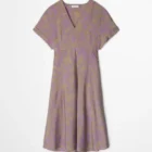 Marc O Polo Crinkle Dress Shaped Made From A Printed Viscose Blend