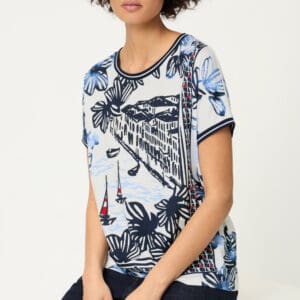 Olsen Cosima Shirt With Panel Print - Riviera Mood