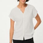 Olsen Cosima Shirt With Full Button Placket - Gloden Glow