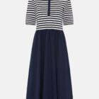 Olsen Dress With Striped Top And Poplin Skirt - Riviera Mood